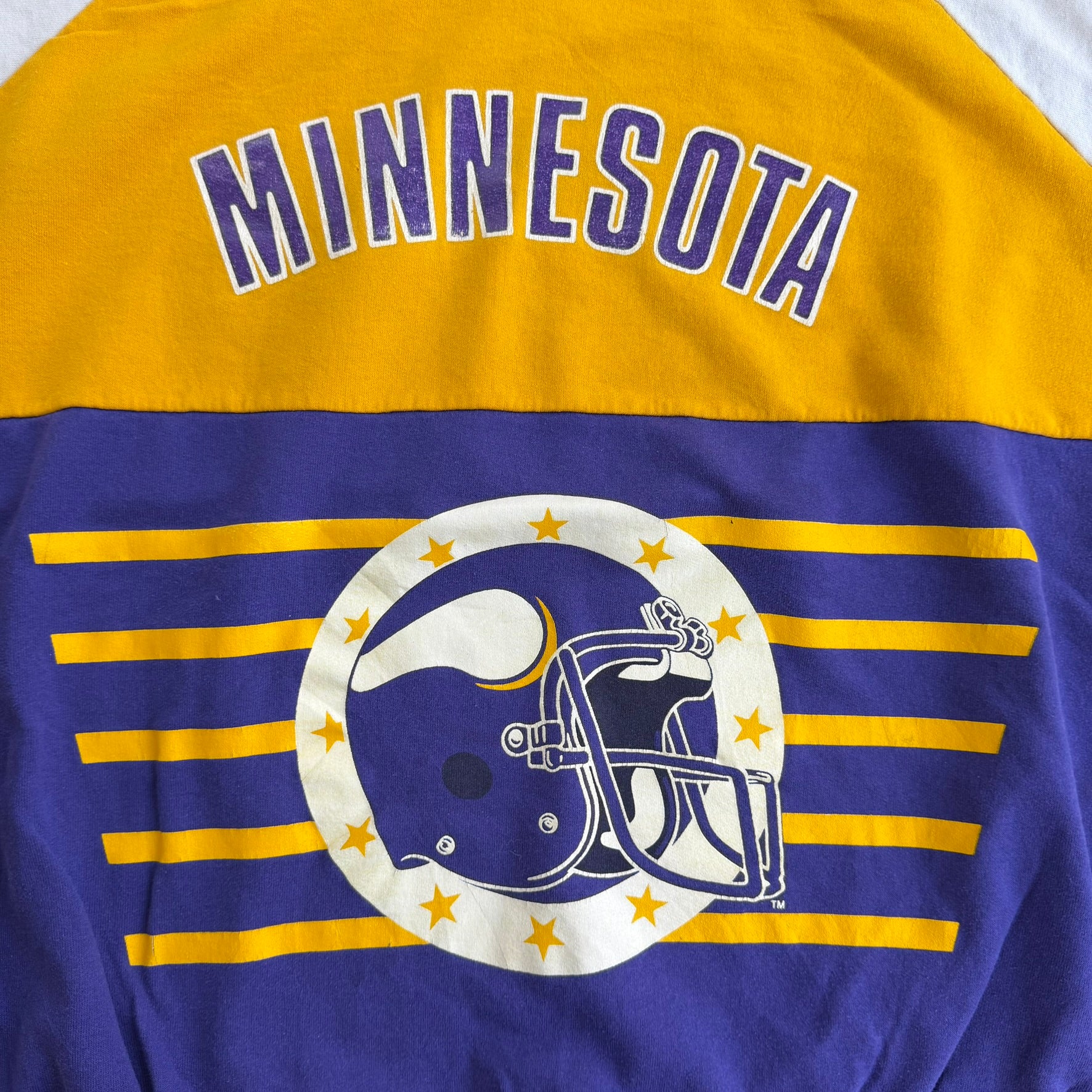 J- Vintage Minnesota Vikings NFL Logo & Text Made In USA Crewneck - 3XL
