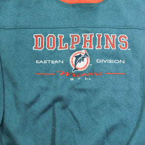 D- Vintage Miami Dolphins NFL Lee Embroidered Text & Logo Crewneck