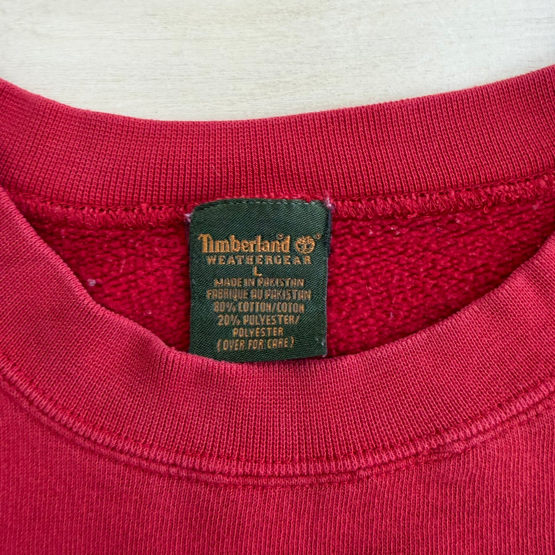 J- Vintage Timberland Weather Gear Embroidered Text & Logo Crewneck -L
