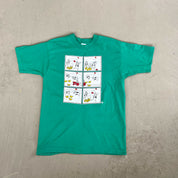 F- Vintage Farm Cow & Chickens Graphic Single Stitch Tee