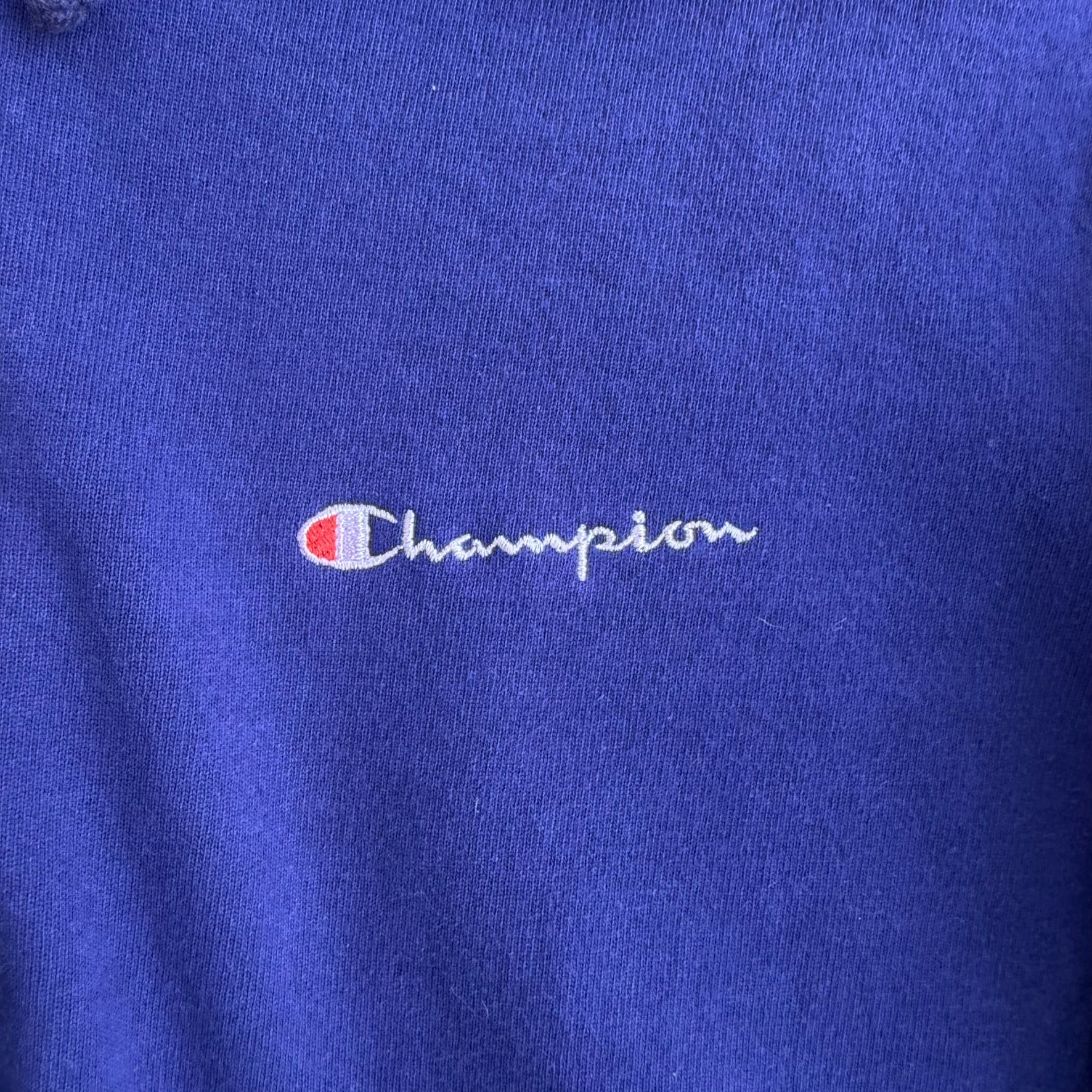 J- Vintage Champion Embroidered Text & Logo Made In USA Zip Up Hoodie - L