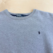 J- Vintage Polo RL Embroidered Logo Grey Crewneck - L