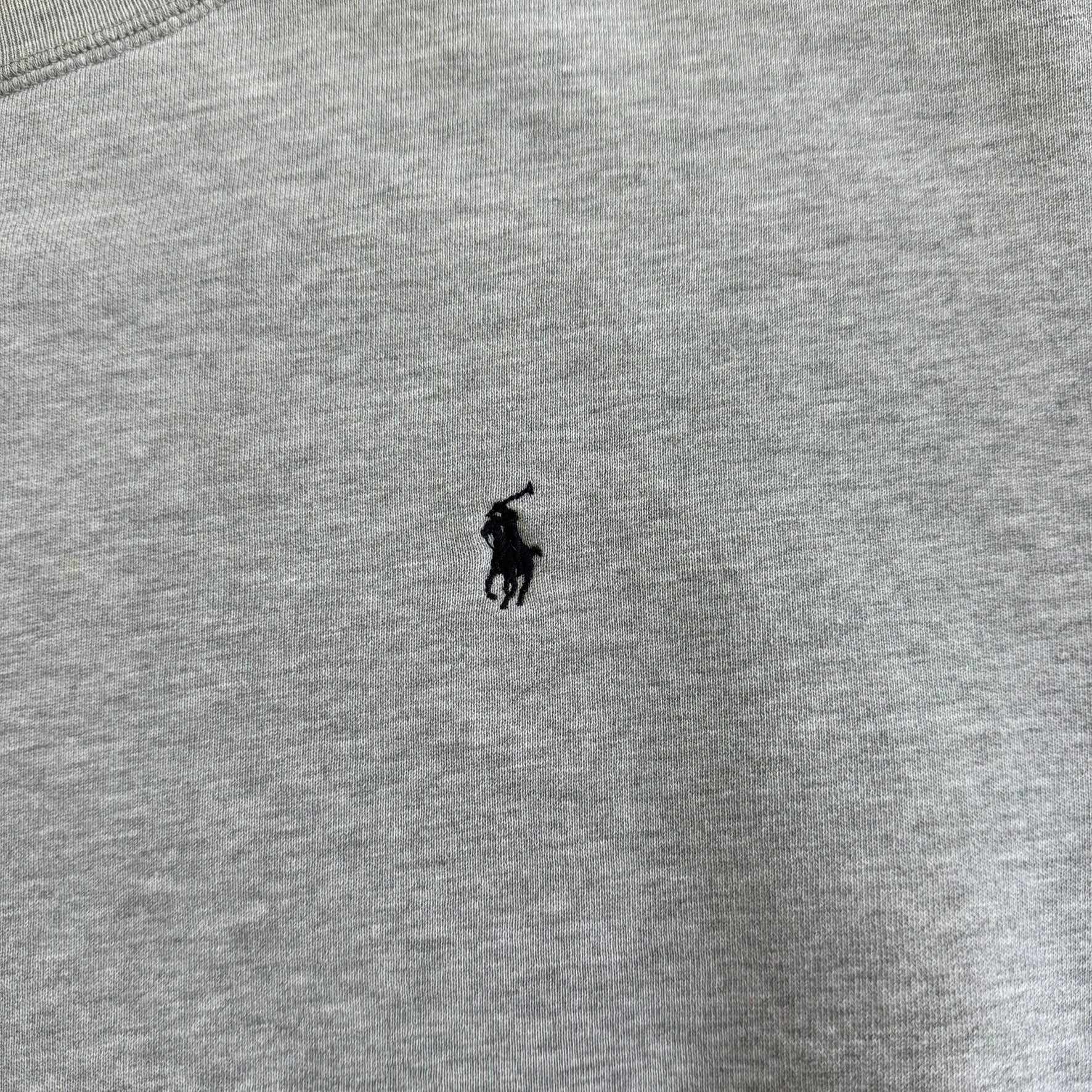 J- Vintage Polo RL Embroidered Logo Grey Crewneck - L