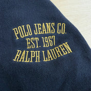 J- Vintage Polo Jeans RL Embroidered Logo Zip Up Hoodie - M