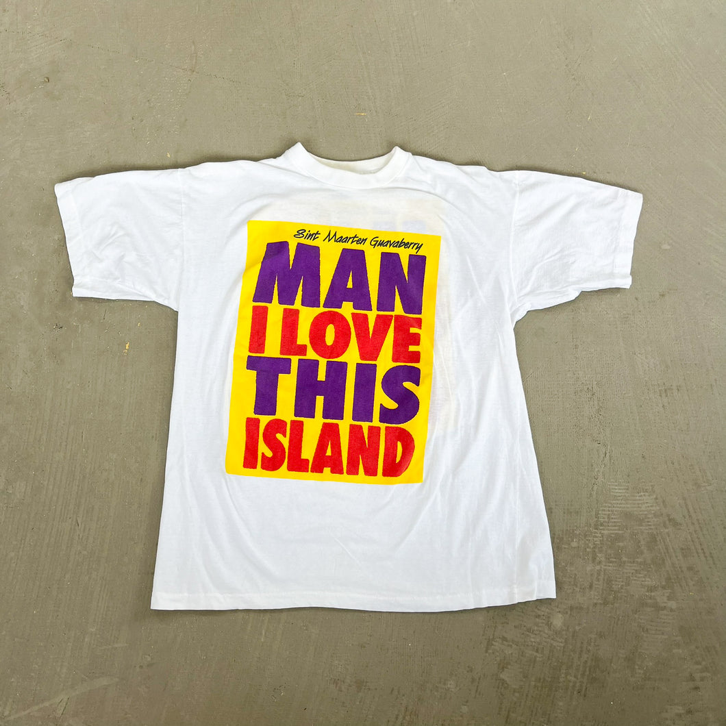 F- Vintage Man I Love This Island Graphic Single Stitch Tee