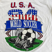 J- Vintage '94 USA World Cup Soccer Cleats & Ball Graphic Single Stitch Tee - M