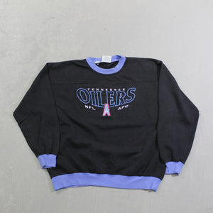 D- Vintage Tennessee Oilers (Titans) NFL Lee Embroidered Text Crewneck