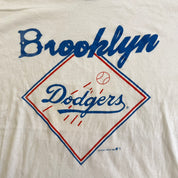 J- Vintage '90 Brooklyn Dodgers MLB Graphic Made In USA Single Stitch Tee - L