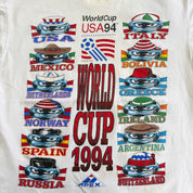 J- Vintage '94 Apex One USA World Cup  Countries Soccer Ball Graphic Made In USA Single Stitch Tee - L
