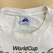 J- Vintage '94 Apex One USA World Cup  Countries Soccer Ball Graphic Made In USA Single Stitch Tee - L