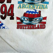 J- Vintage '94 Apex One USA World Cup  Countries Soccer Ball Graphic Made In USA Single Stitch Tee - L