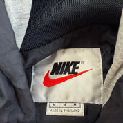 J- Vintage 90s Nike Embroidered Swoosh & Text Hooded Bomber Jacket - M
