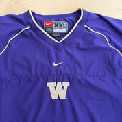 J- Vintage Nike Team University Of Washington Huskies Text & Swoosh Pullover Lightweight Jacket - 2XL