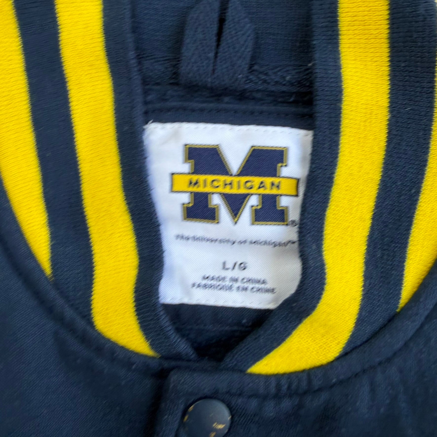 J- Vintage University Of Michigan Logo & Seal Bomber Jacket - L