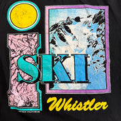 J- Vintage '92 Softwear Athletics Whistler Mountain Ski Graphic Single Stitch Double Sleeve Tee - S