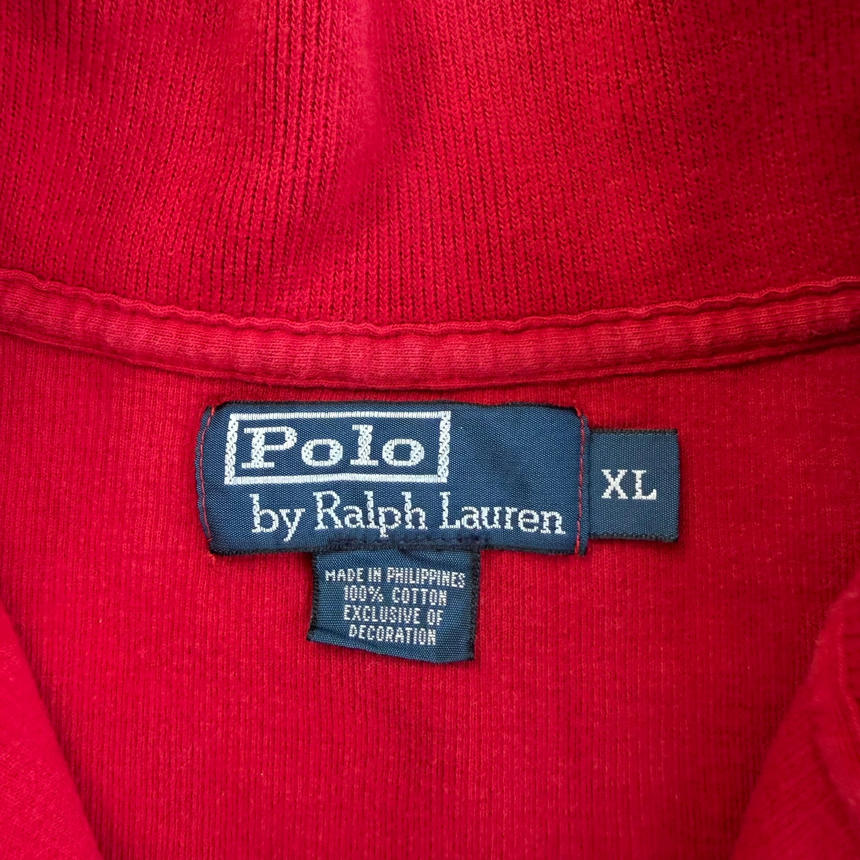 J- Vintage Polo RL Embroidered Logo Quarter Zip Knit Sweater - XL