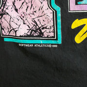 J- Vintage '92 Softwear Athletics Whistler Mountain Ski Graphic Single Stitch Double Sleeve Tee - S