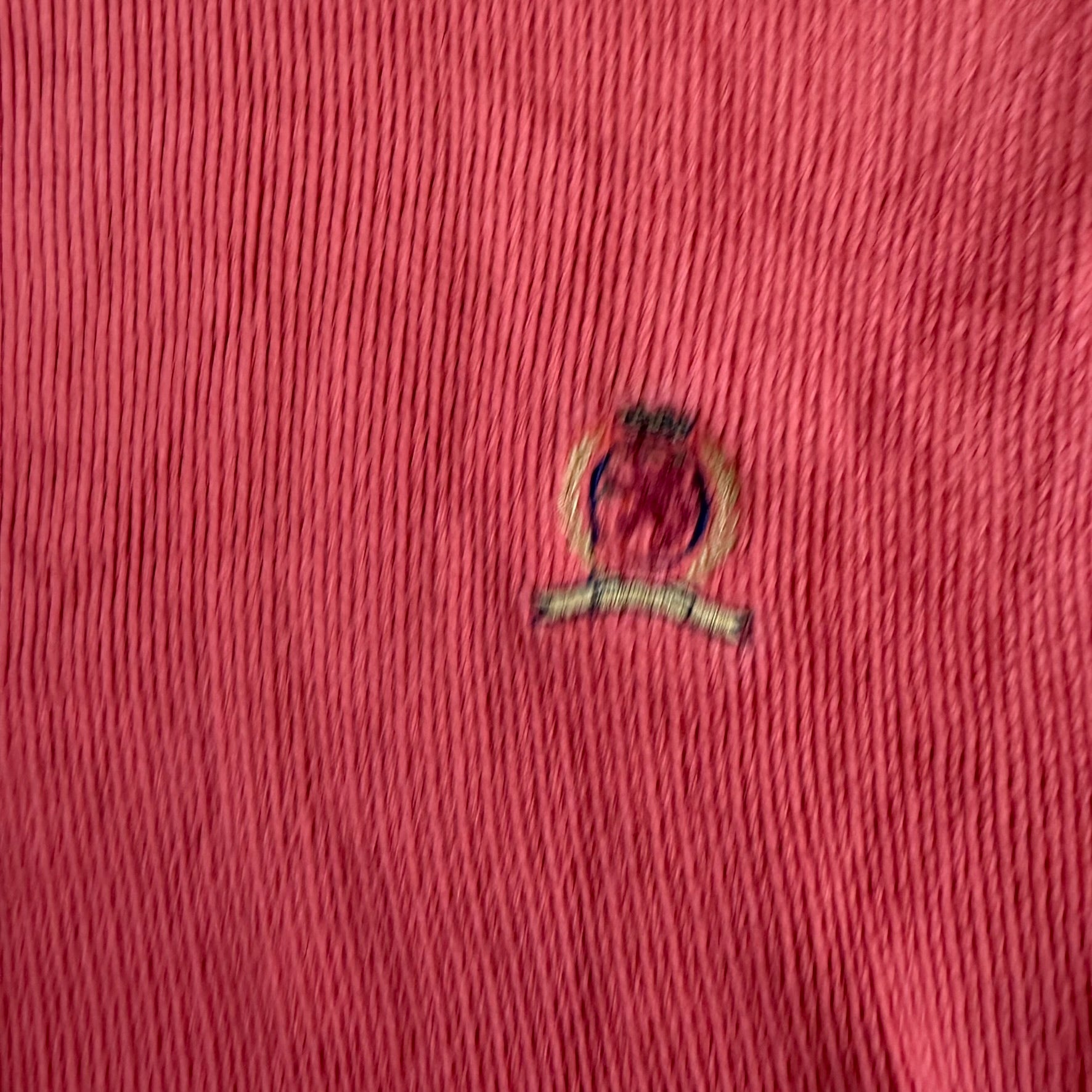 J- Vintage Tommy Hilfiger Embroidered Logo Orange Knit Sweater - XL