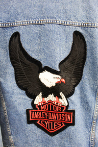 CC- Vintage Gap Reworked Harley Davidson Patch Denim Jacket