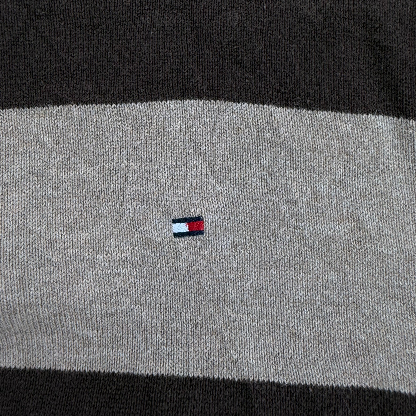 J- Vintage Tommy Hilfiger Embroidered Logo Quarter Zip Sweater - XL