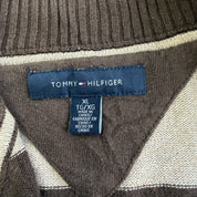 J- Vintage Tommy Hilfiger Embroidered Logo Quarter Zip Sweater - XL