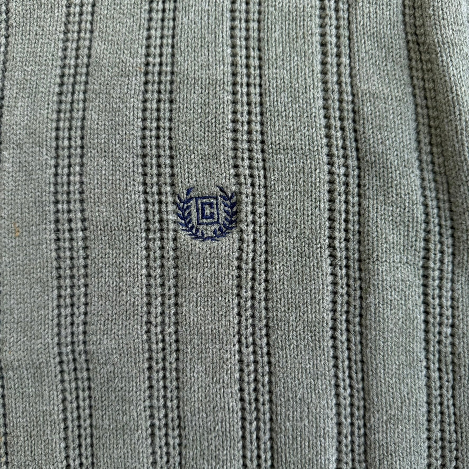 J- Vintage Chaps RL Embroidered Logo Sage Green Knit Sweater - L
