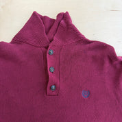 J- Vintage Chaps RL Embroidered Logo Henley Knit Sweater - XL