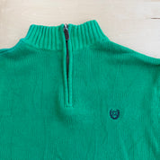 J- Vintage Chaps RL Embroidered Logo Quarter Zip Knit Sweater - L