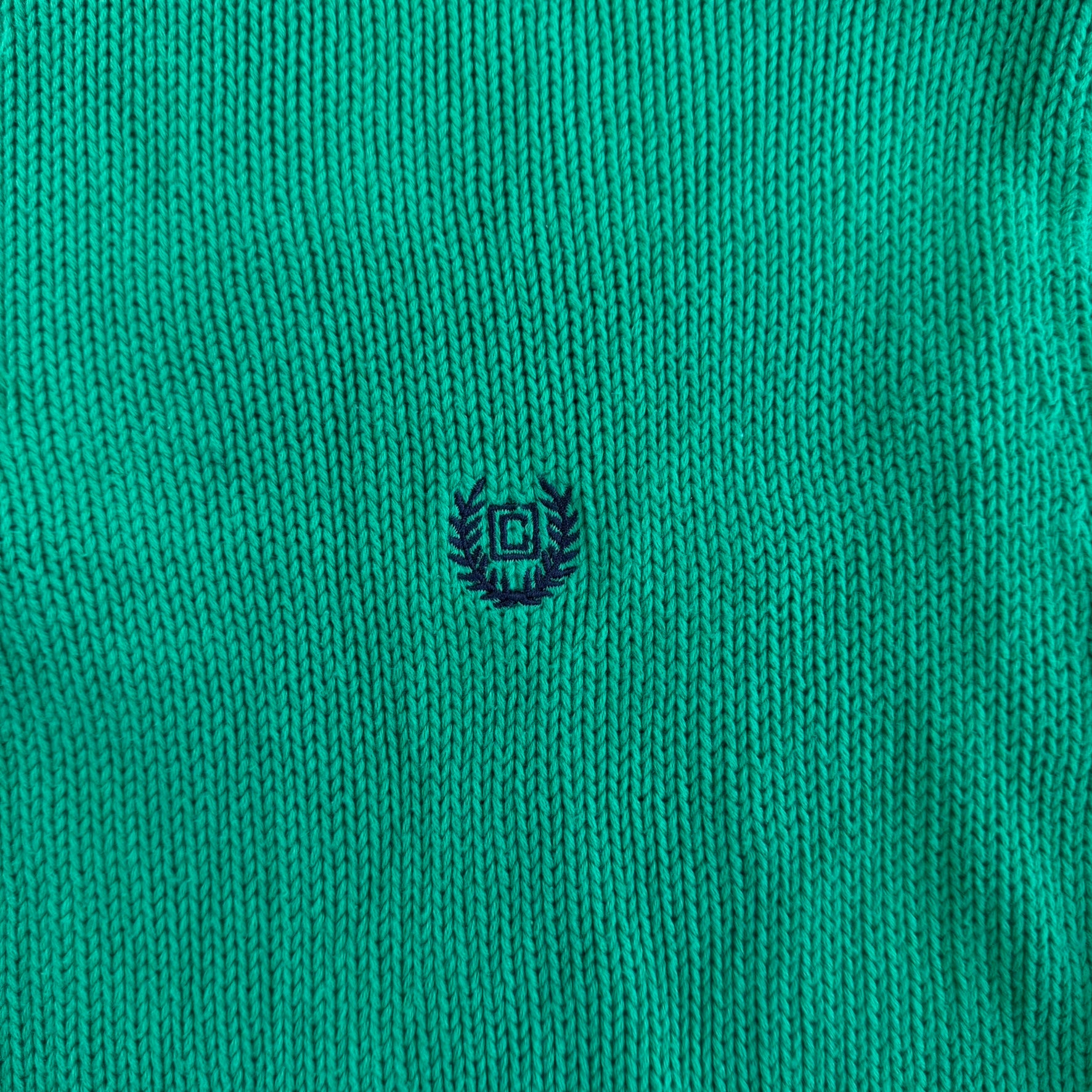 J- Vintage Chaps RL Embroidered Logo Quarter Zip Knit Sweater - L