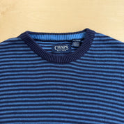 J- Vintage Chaps RL Striped Blue/Navy Knit Sweater - XL