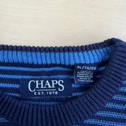 J- Vintage Chaps RL Striped Blue/Navy Knit Sweater - XL