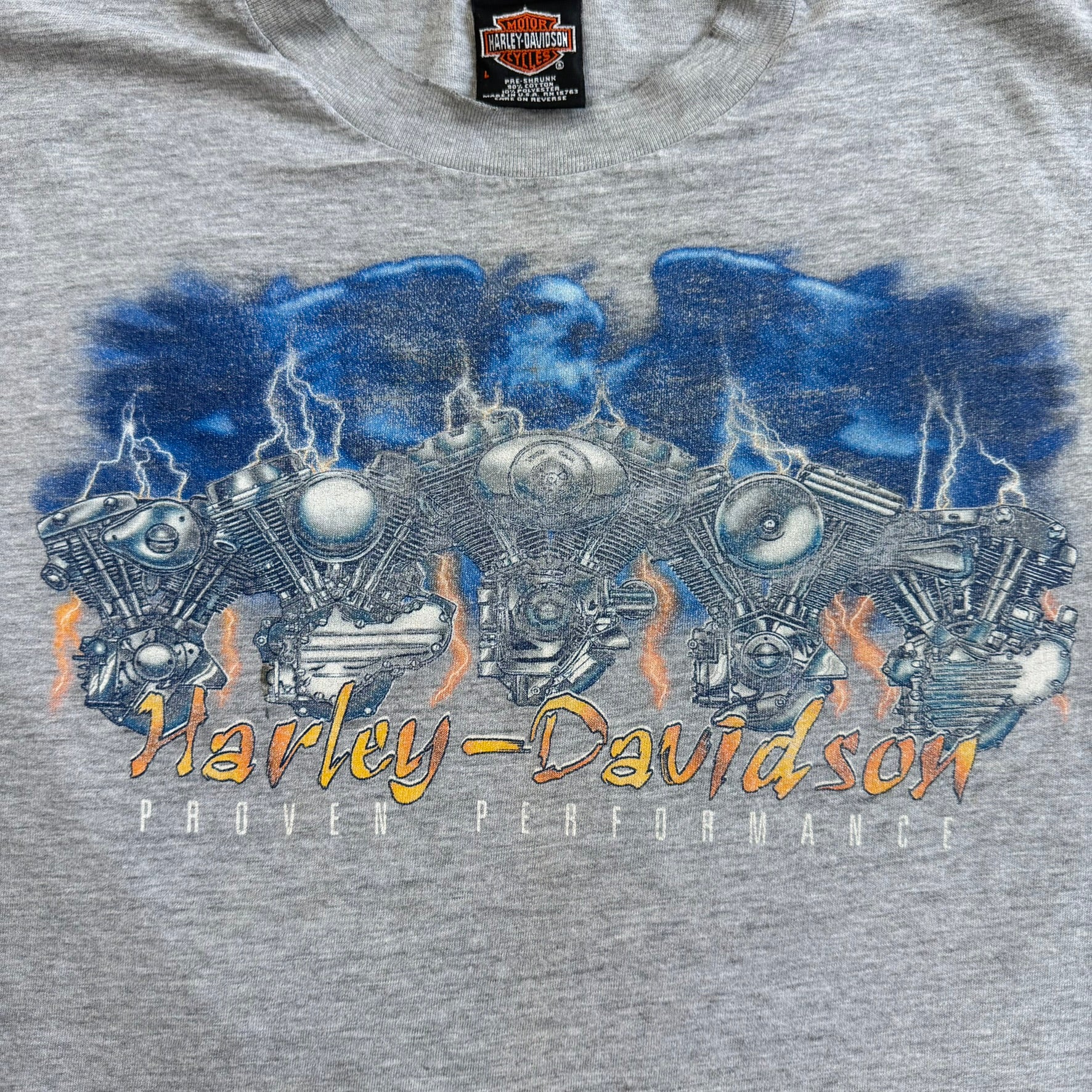 J- Vintage '01 Harley Davidson Keene New Hampshire Graphic Made In USA Long Sleeve Tee - L
