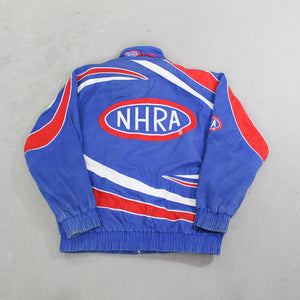 D- Vintage NHRA Winston Drag Racing Embroidered Text Jacket