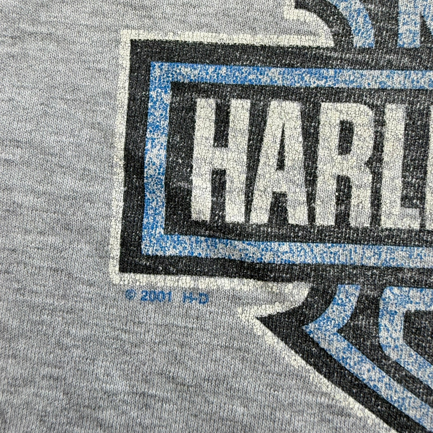 J- Vintage '01 Harley Davidson Keene New Hampshire Graphic Made In USA Long Sleeve Tee - L