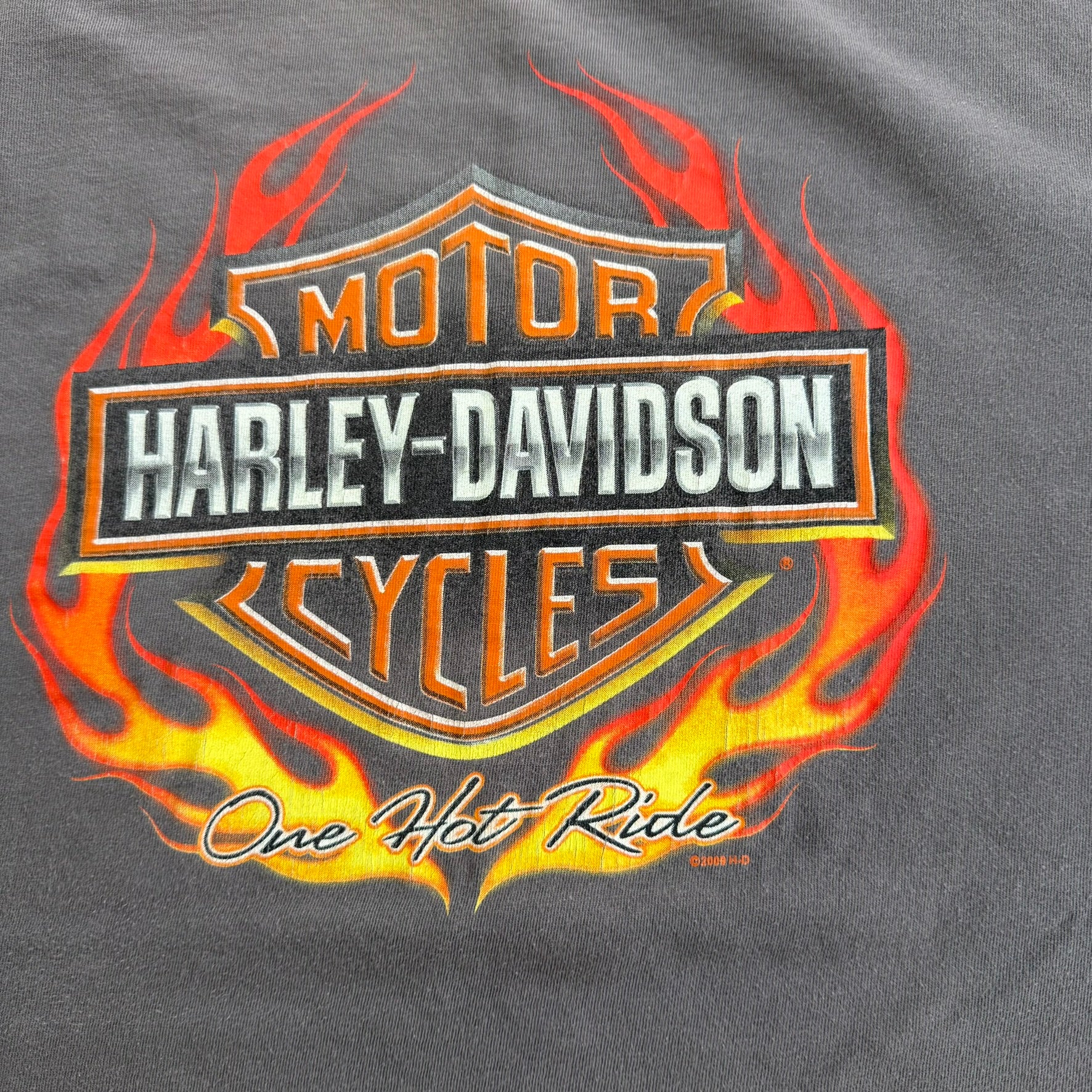 J- Vintage '09 Harley Davidson Charlottetown P.E.I Graphic Long Sleeve Tee - XL