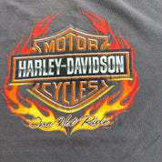 J- Vintage '09 Harley Davidson Charlottetown P.E.I Graphic Long Sleeve Tee - XL