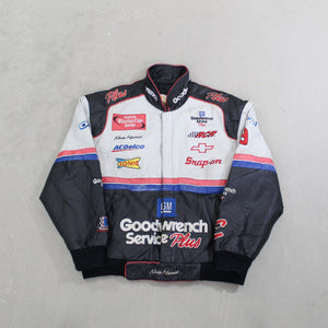 D- Vintage Nascar Jeff Hamilton Kevin Harvick Leather Racing Jacket