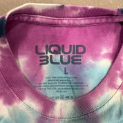J- Vintage '95 The Grateful Dead Liquid Blue Graphic Skeleton Tie Dye Tee - L