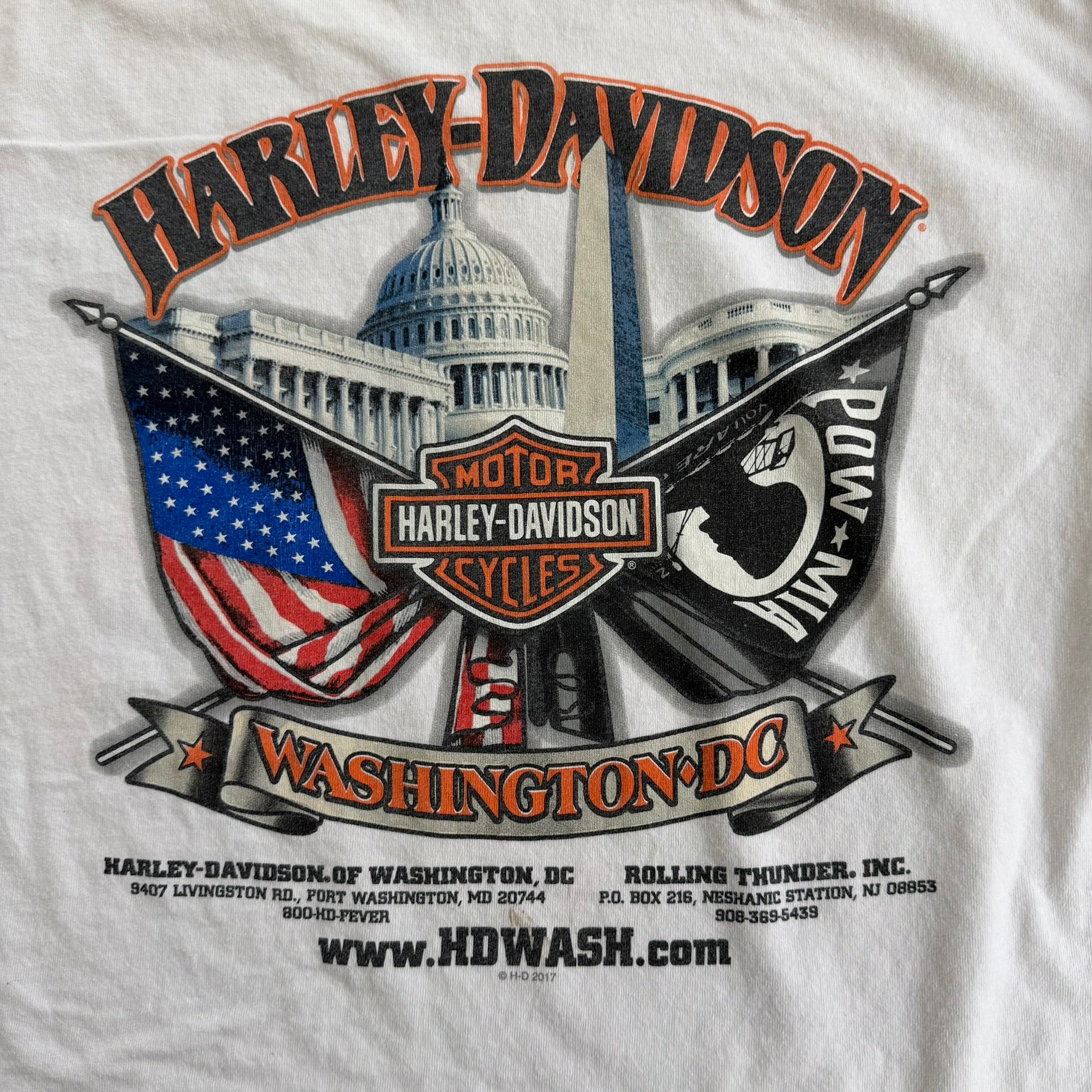 J- 2017 Harley Davidson Washington DC Ride For Freedom Long Sleeve Tee - 2XL