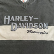 J- Vintage Harley Davidson Motorcycle Text Graphic Long Sleeve Tee - XL