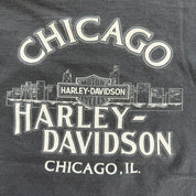 J- Vintage '99 Harley Davidson Chicago Illinois Made In USA Long Sleeve Tee - 2XL