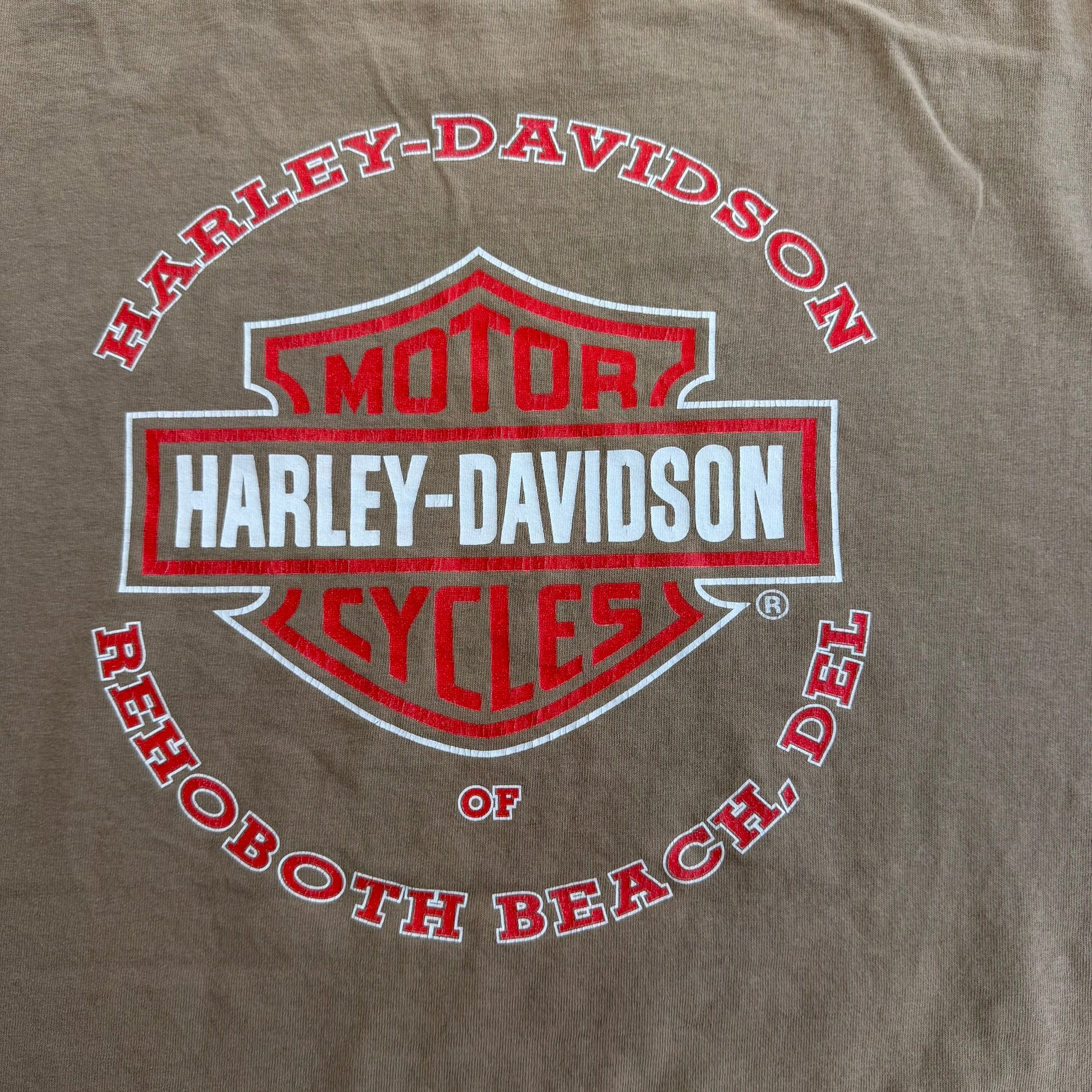 J- Vintage '04 Harley Davidson Rehoboth Beach Del Graphic Long Sleeve Tee - XL