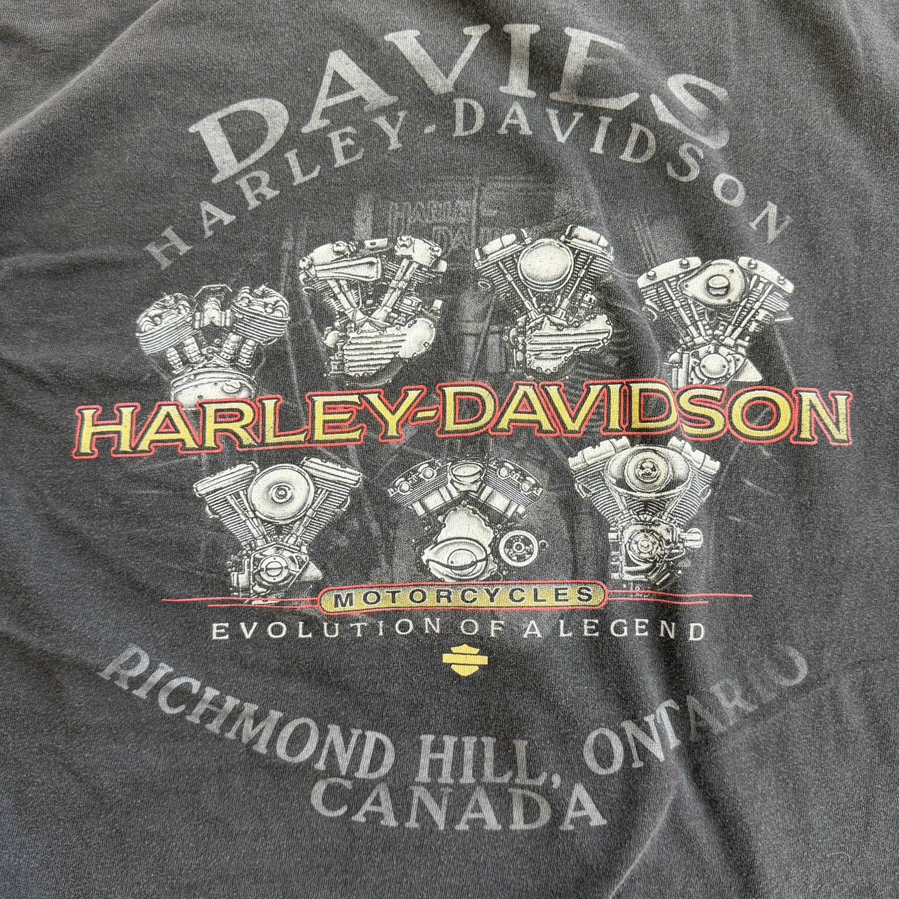 J- Vintage '03 Harley Davidson Richmond Hill Ontario 100 Years Strong Long Sleeve Tee - L