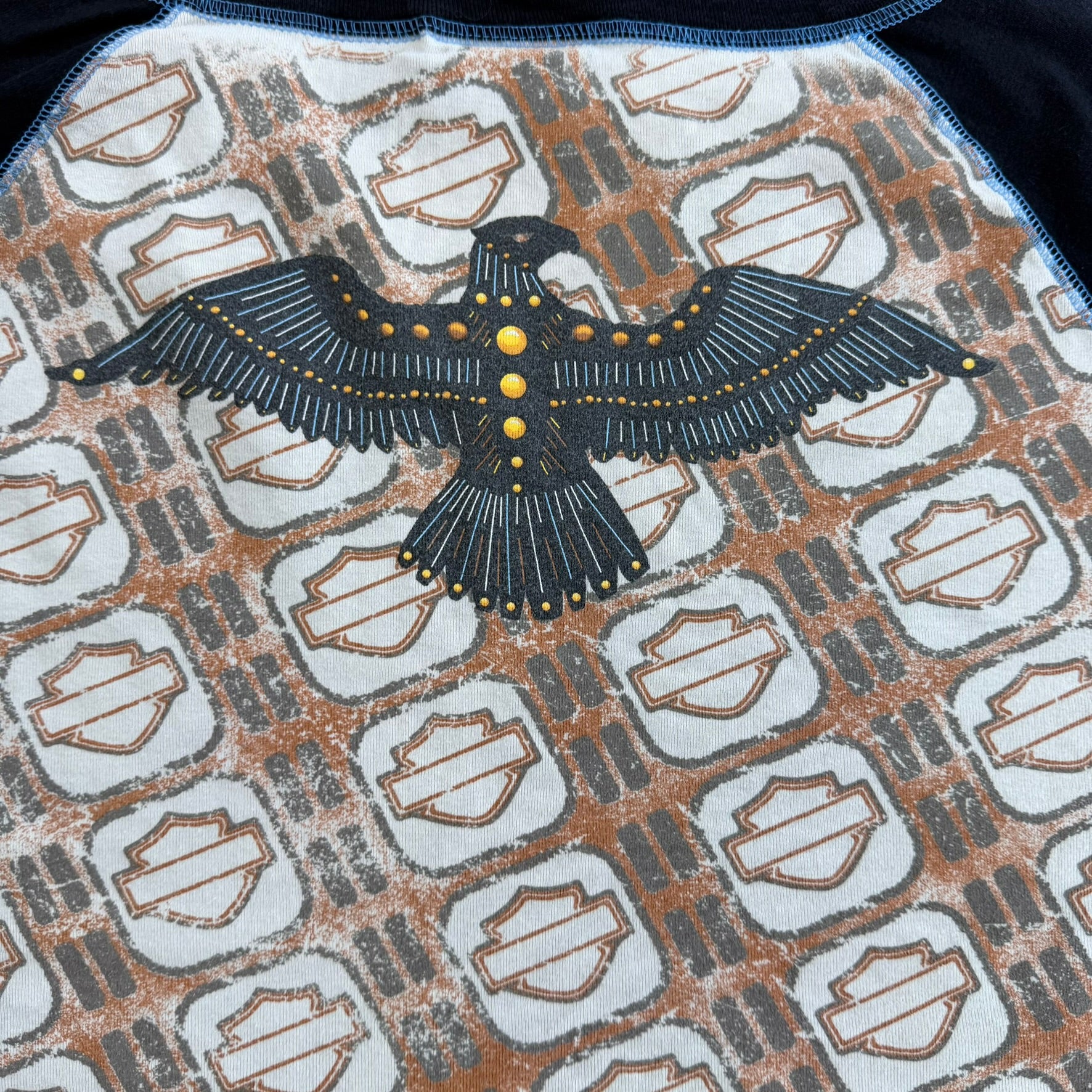 J- Vintage '03 Women's Harley Davidson Graphic & Text Cropped Long Sleeve Tee - 2W (fits Women's L)