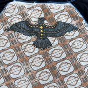 J- Vintage '03 Women's Harley Davidson Graphic & Text Cropped Long Sleeve Tee - 2W (fits Women's L)