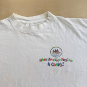 J- Vintage 90s Cooks California Champagne Graphic Made In USA Single Stitch Tee - XL