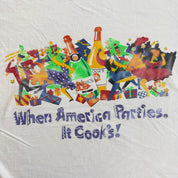 J- Vintage 90s Cooks California Champagne Graphic Made In USA Single Stitch Tee - XL