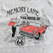 J- Vintage '93 Memory Lane Route 66 Drive In Graphic Made In USA Single Stitch Tee - XL