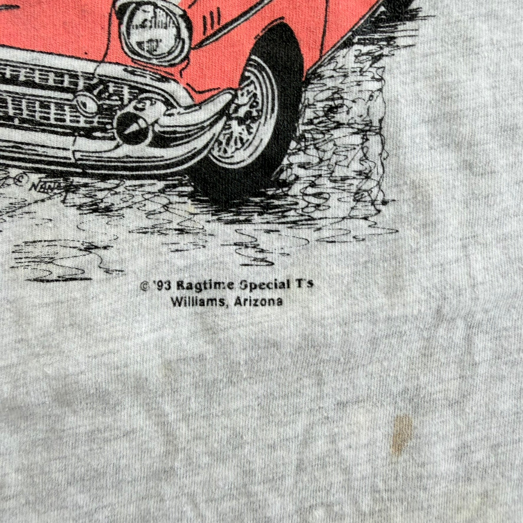 J- Vintage '93 Memory Lane Route 66 Drive In Graphic Made In USA Single Stitch Tee - XL