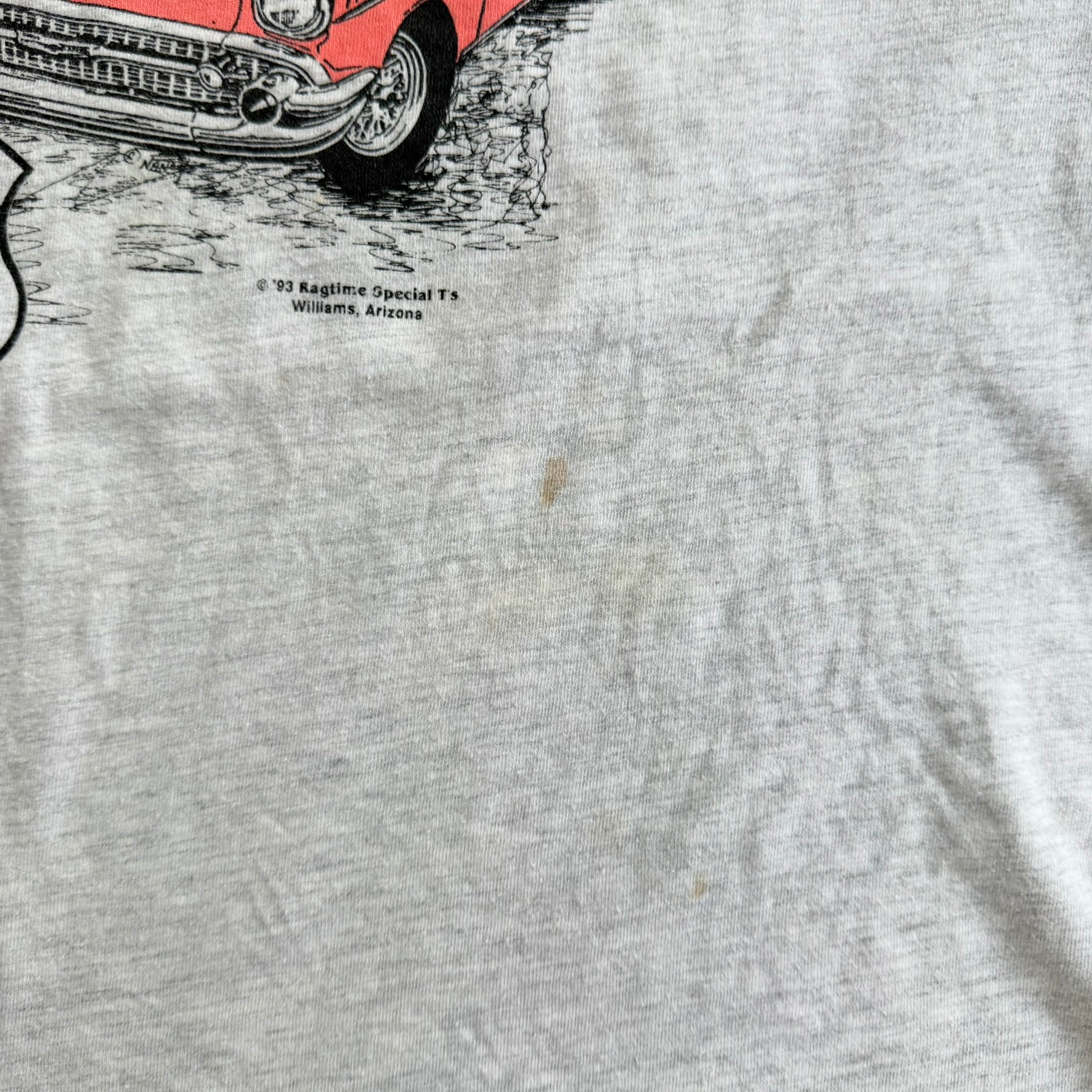 J- Vintage '93 Memory Lane Route 66 Drive In Graphic Made In USA Single Stitch Tee - XL